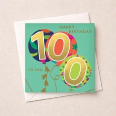 Age 100 Birthday Card - Balloons