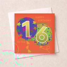 Age 16 Birthday Card - Balloons