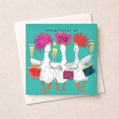 Age 70 Birthday Card - Fancy Geese