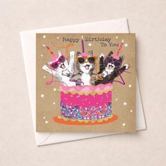 Birthday Card - Birthday Cake Cats