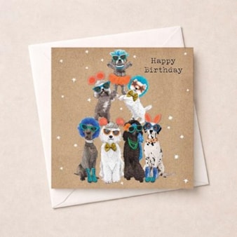 Birthday Card - Dog Pyramid