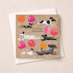 Birthday Card - Dogs With Balloons Birthday Card - Dogs With Balloons