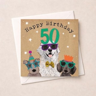 Age 50 Birthday Card - Fun Dogs