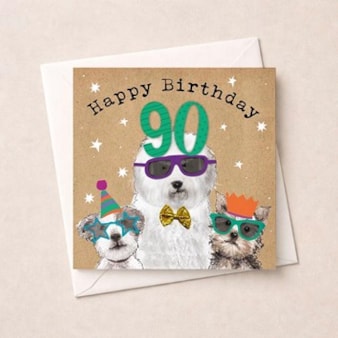 Age 90 Birthday Card - Fun Dogs Age 90 Birthday Card - Fun Dogs