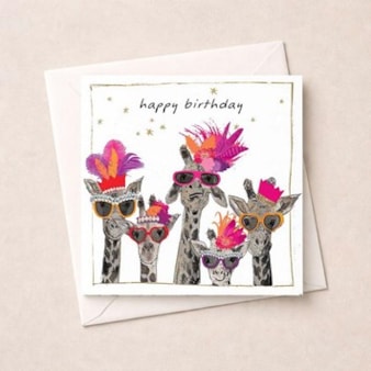 Birthday Card - Birthday Giraffes