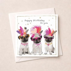 Birthday Card - Birthday Pugs