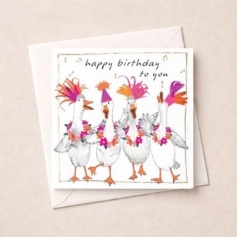 Birthday Card - Birthday Geese