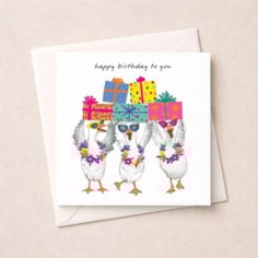 Birthday Card - Birthday Geese With Gifts Birthday Card - Birthday Geese With Gifts