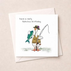 Birthday Card - Fishing Goose