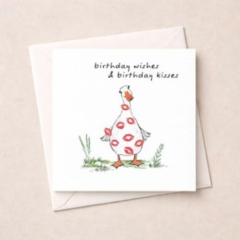 Birthday Card - Goose Kisses