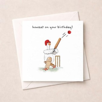 Birthday Card - Cricketer Goose Birthday Card - Cricketer Goose