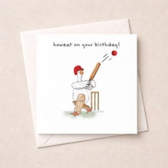 Birthday Card - Cricketer Goose