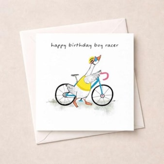 Birthday Card - Cyclist Goose