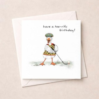 Birthday Card - Tee-rific Birthday Golfer Goose