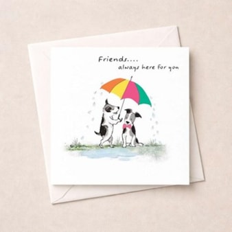 Friendship Card - Two Dogs Under An Umbrella Friendship Card - Two Dogs Under An Umbrella