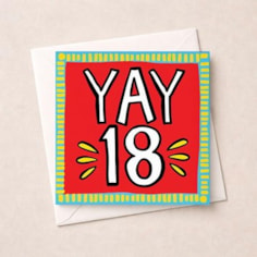 Age 18 Birthday Card - Yay 18