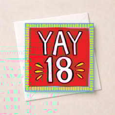 Age 18 Birthday Card - Yay 18
