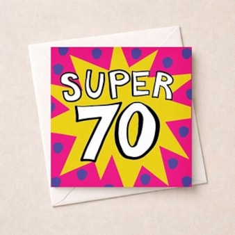 Age 70 Birthday Card - Super 70 Age 70 Birthday Card - Super 70