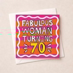 Age 70 Birthday Card - Fabulous Woman Turning 70 Age 70 Birthday Card - Fabulous Woman Turning 70