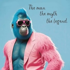 Open Card - Blue Gorilla The Legend