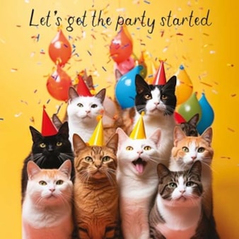 Open Card - Party Cats Open Card - Party Cats
