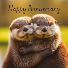 Anniversary Card - Otters