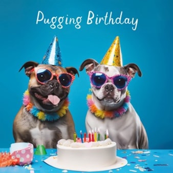 Birthday Card - Pugging Birthday Birthday Card - Pugging Birthday
