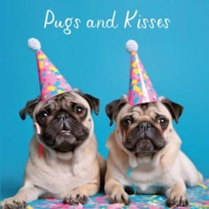 Open Card - Pugs And Kisses