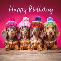 Birthday Card - Sausage Dogs