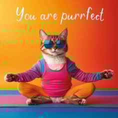 Open Card - Purrfect Yoga Cat