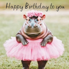 Birthday Card - Hippo Birthday Birthday Card - Hippo Birthday