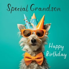 Grandson Birthday Card - Special Grandson Dog