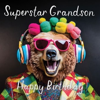 Grandson Birthday Card - Special Grandson Bear Grandson Birthday Card - Special Grandson Bear