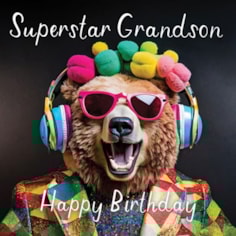 Grandson Birthday Card - Special Grandson Bear