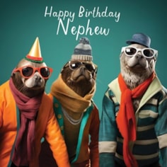 Nephew Birthday Card - Birthday Nephew Seals Nephew Birthday Card - Birthday Nephew Seals