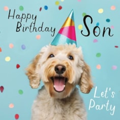 Son Birthday Card - Birthday Son Party Dog