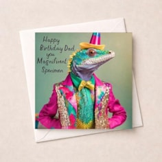 Dad Birthday Card - Suave Lizard