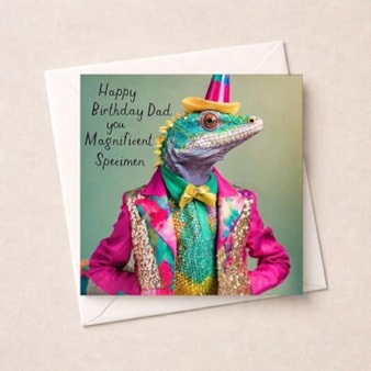 Dad Birthday Card - Suave Lizard