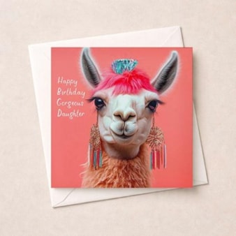 Daughter Birthday Card - Fancy Llama Daughter Birthday Card - Fancy Llama