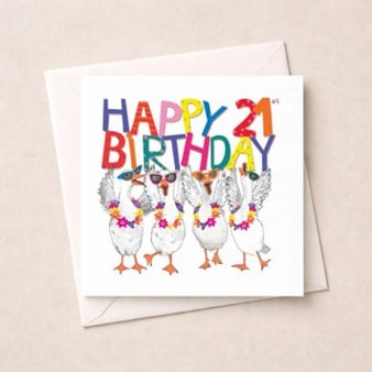 Age 21 Birthday Card - 21st Geese