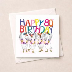 Age 80 Birthday Card - 80th Geese Age 80 Birthday Card - 80th Geese