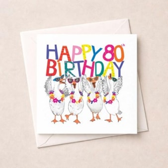 Age 80 Birthday Card - 80th Geese
