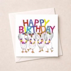 Birthday Card - Happy Birthday Geese