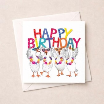 Birthday Card - Happy Birthday Geese