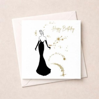 Birthday Card - Lady With Cocktail