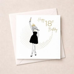 Age 18 Card - Lady With Drink Age 18 Card - Lady With Drink