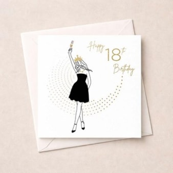 Age 18 Card - Lady With Drink Age 18 Card - Lady With Drink
