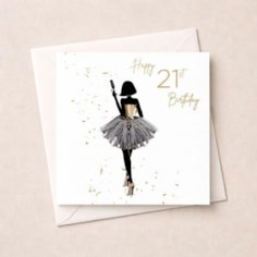 Age 21 Card - Lady With Drink