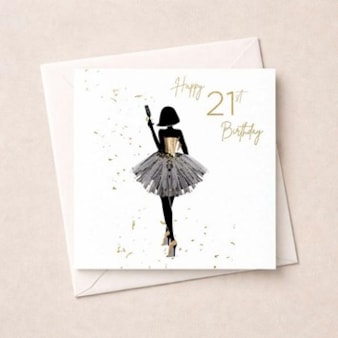 Age 21 Card - Lady With Drink Age 21 Card - Lady With Drink