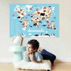 Animals of the World Poster with Stickers Animals of the World Poster with Stickers